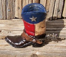 Texas Flag Boot Piggy Bank